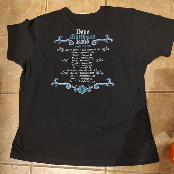 Dave Mathews Band T-Shirt Winter Tour 2012 Black Men's Sz XL Short Sleeve - Picture 6 of 7
